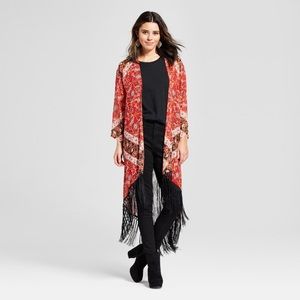 Xhilaration Fringe Kimono size medium